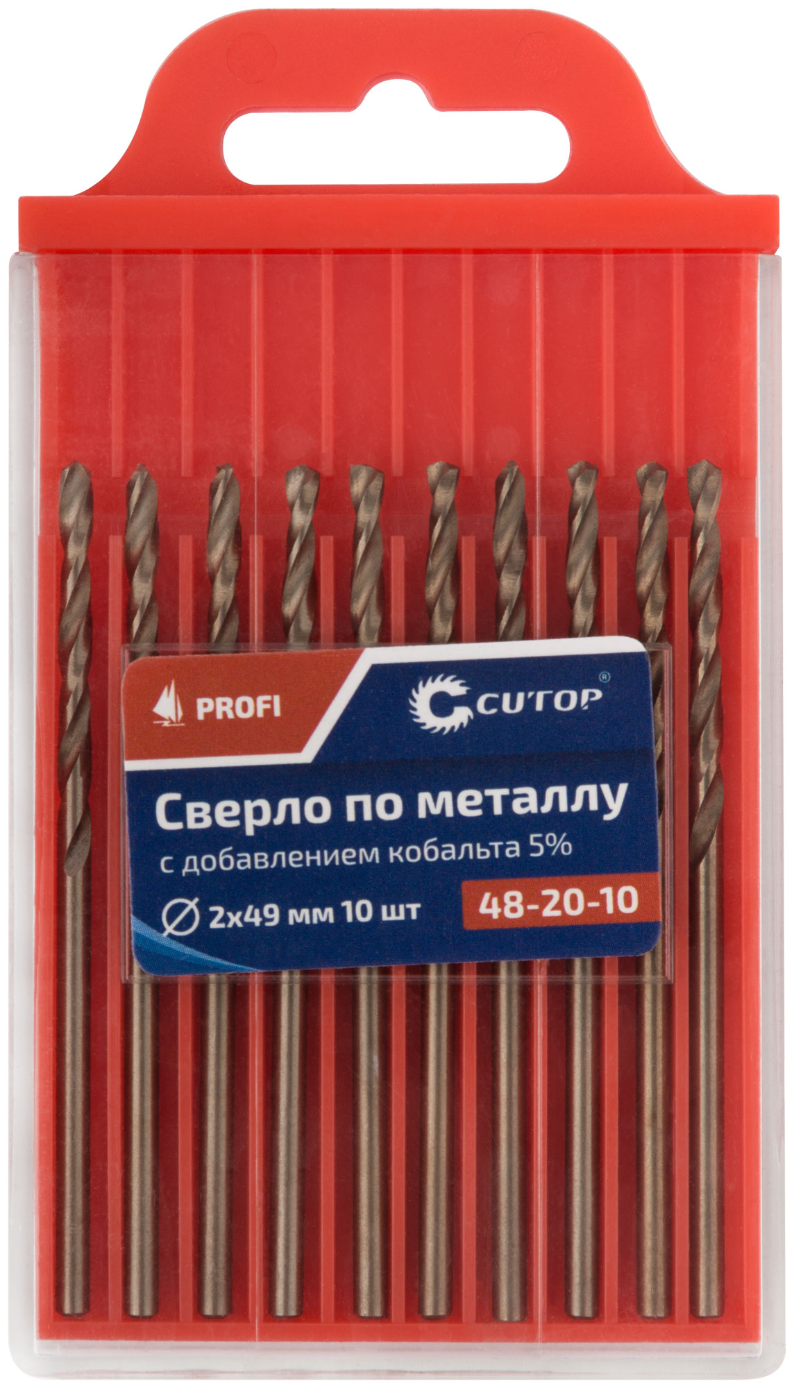 Сверло по металлу Cutop Profi с кобальтом 5%, 2 x 49 мм (10 шт)