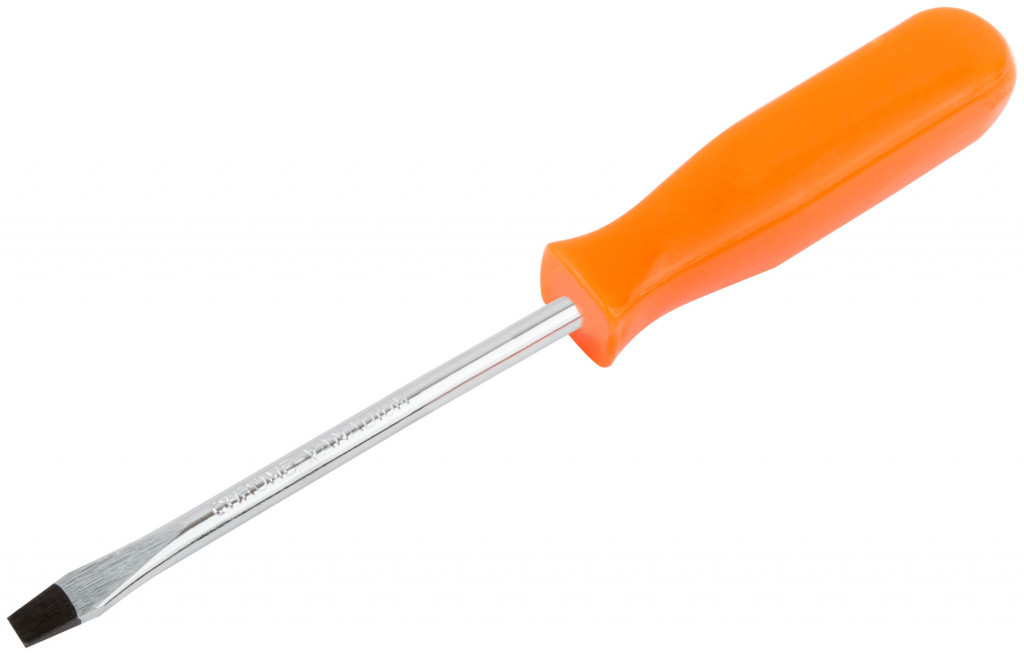 Отвертка "Эконом", CrV сталь, пластиковая оранжевая ручка  6х100 мм SL