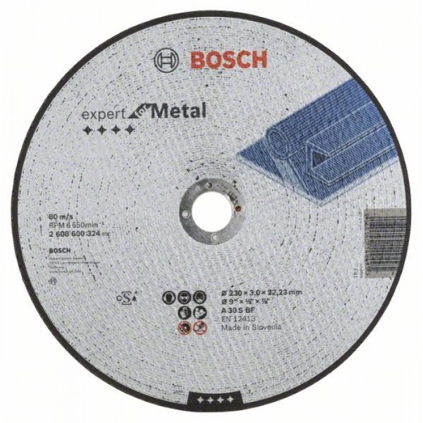 Круг отрезной по металлу 230 х 3.0 х 22 BOSCH Expert металл / 2.608.600.324