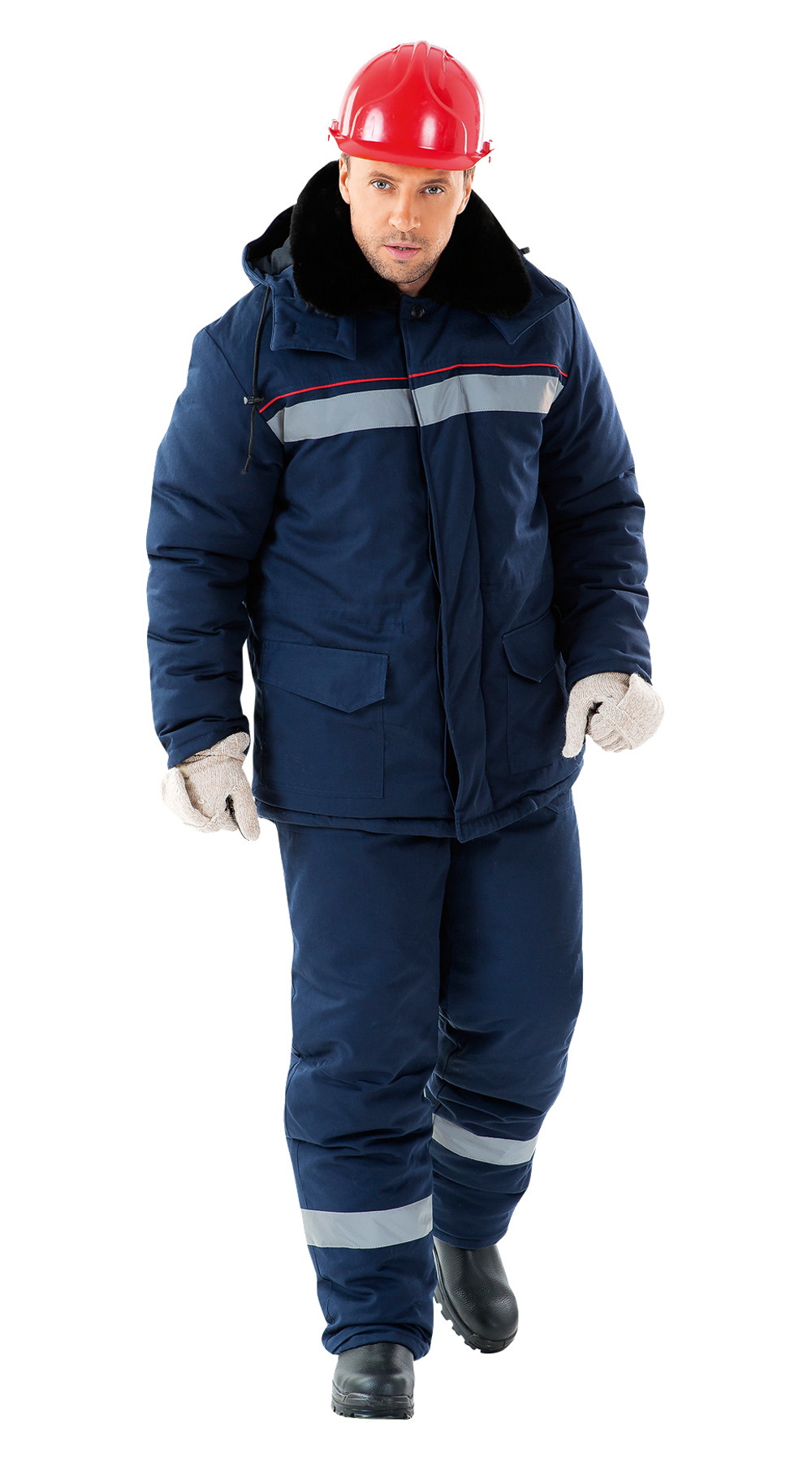 Костюм зимний рабочий Алтай, куртка + брюки, с СОП, темно-синий
