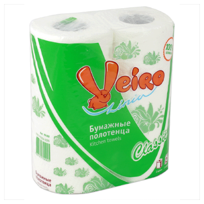 Полотенца бумажные Veiro Классик, 2хслойные, 2 рулона