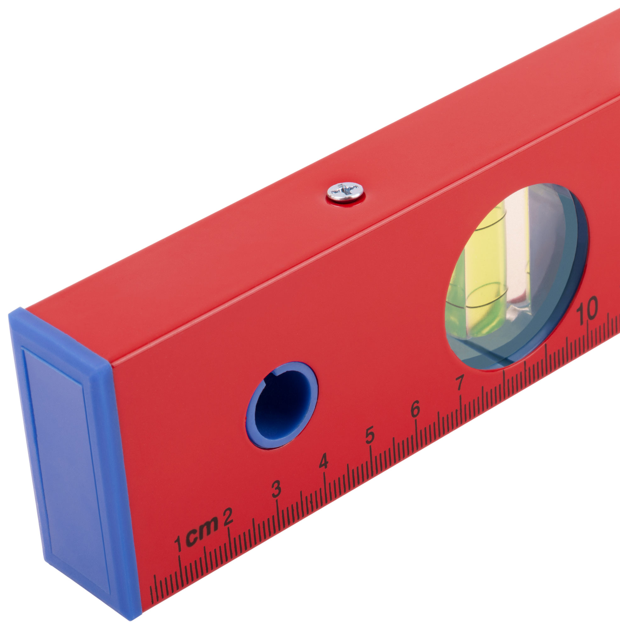 Уровень "Стандарт", 3 глазка, красный корпус, фрезерованная рабочая грань, шкала  600 мм