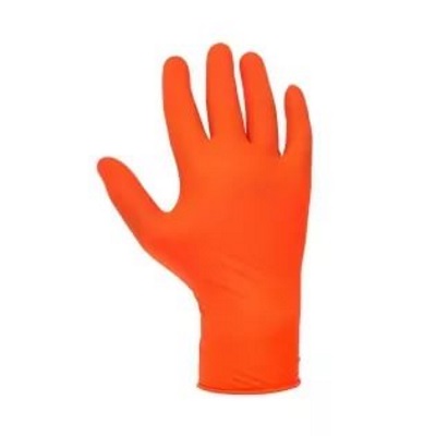 Перчатки ультрапрочные одноразовые нитриловые JSN5, оранжевые