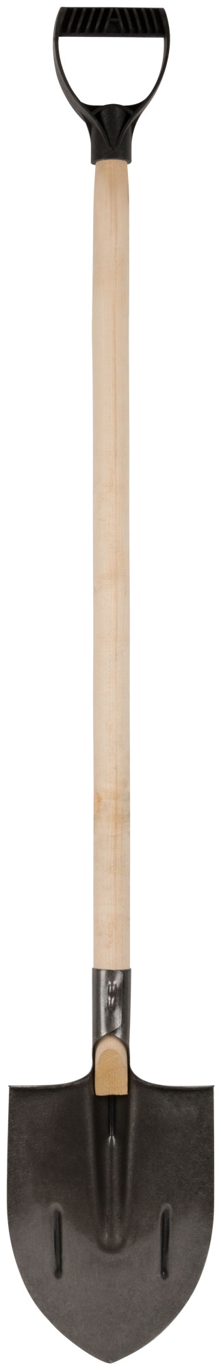 Лопата штыковая, "рельсовая сталь", с деревянным черенком  210х385х1440 мм