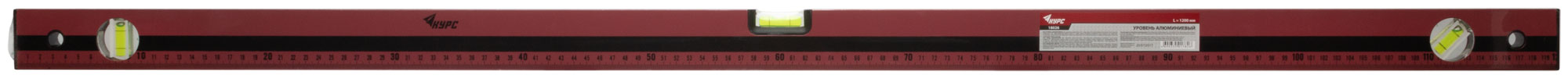 Уровень "Оптима", 3 глазка, красный корпус, фрезерованная рабочая грань, шкала 1200 мм