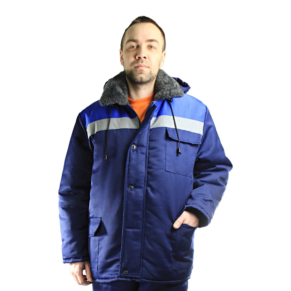 Куртка Зима мужская, утеплитель синтепон, капюшон, ткань смесовая 210 гр/м2