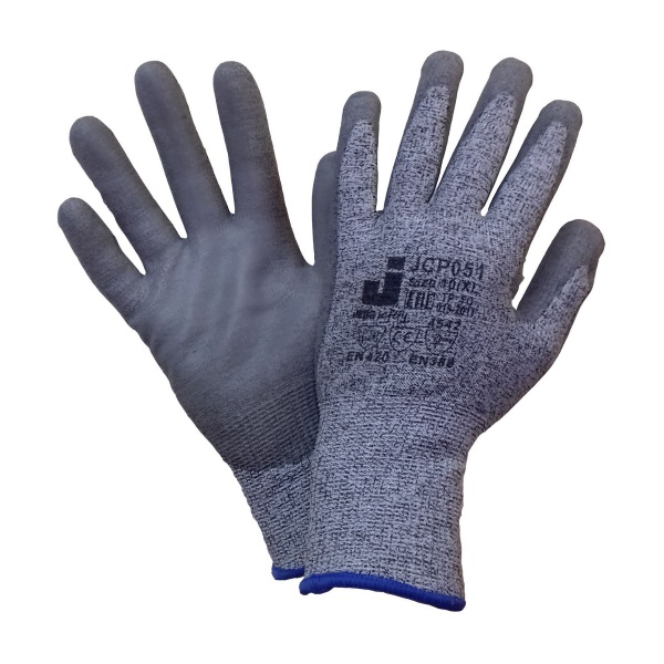 Перчатки защитные от порезов класс 5, полиуретановое покрытие 