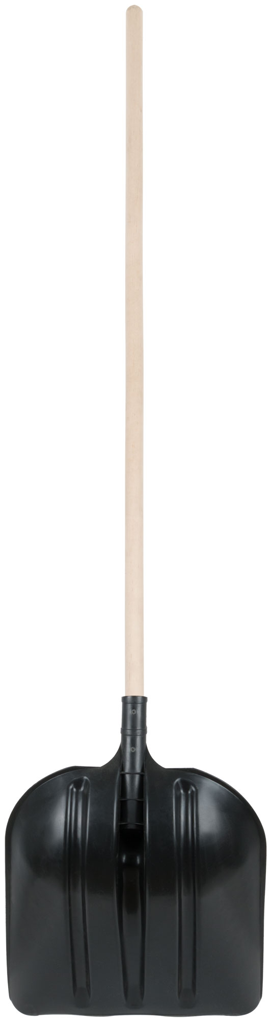 Лопата для уборки снега пластиковая, деревянный черенок 400х470х1600 мм