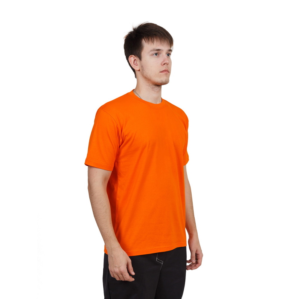  Футболка мужская оранжевая, 100% хлопок, 150 гр/м2 смотреть фото