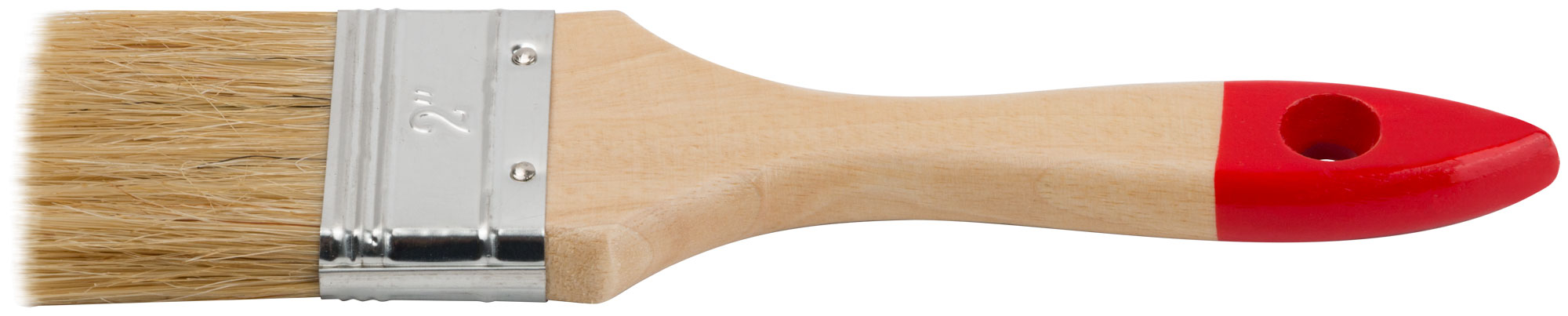 Кисть флейцевая "Оптима", натур. cветлая щетина, деревянная ручка  2" (50 мм)
