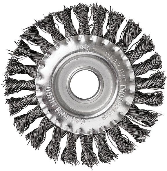 Корщетка дисковая прямая, посадочный диаметр 22,2 мм, стальная витая проволока 150 мм