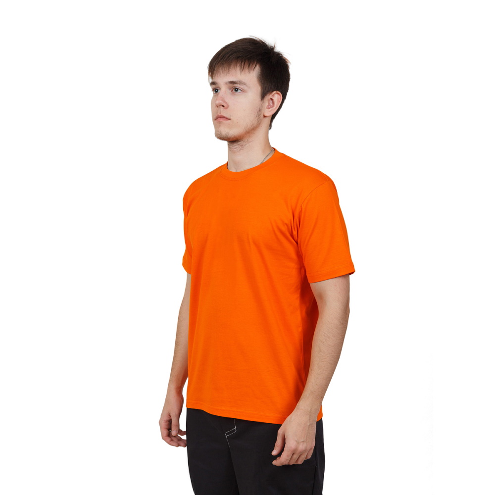  Футболка мужская оранжевая, 100% хлопок, 160 гр/м2 смотреть фото