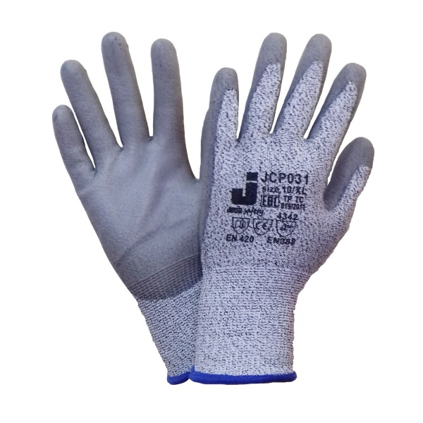 Перчатки защитные от порезов класс 3, полиуретановое покрытие