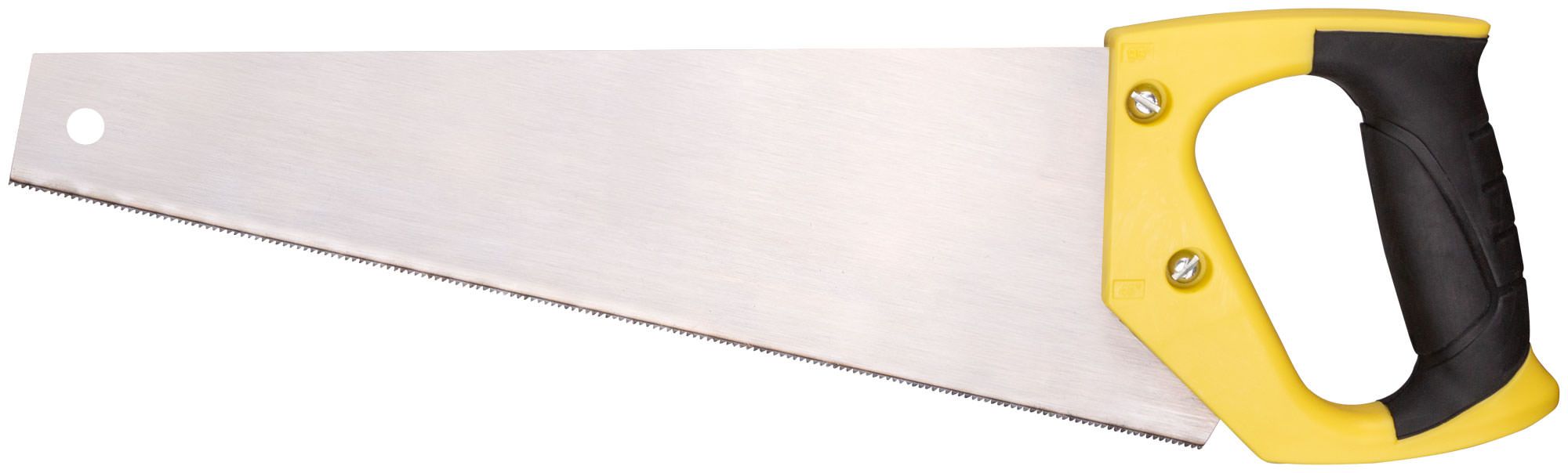 Ножовка по ламинату, мелкий каленый зуб 12 ТPI (шаг 2 мм), заточка, пласт.прорезиненная ручка 350 мм